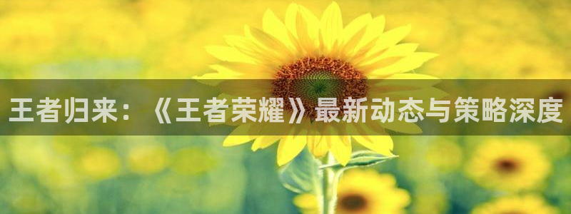 极悦娱乐什么意思：王者归来：《王者荣耀》最新动态与策略深度